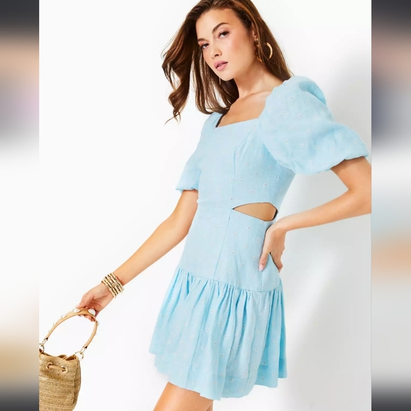 NWT Lilly Pulitzer Kylanne Drive Me Daisy Linen Dress - Picture 2 of 16